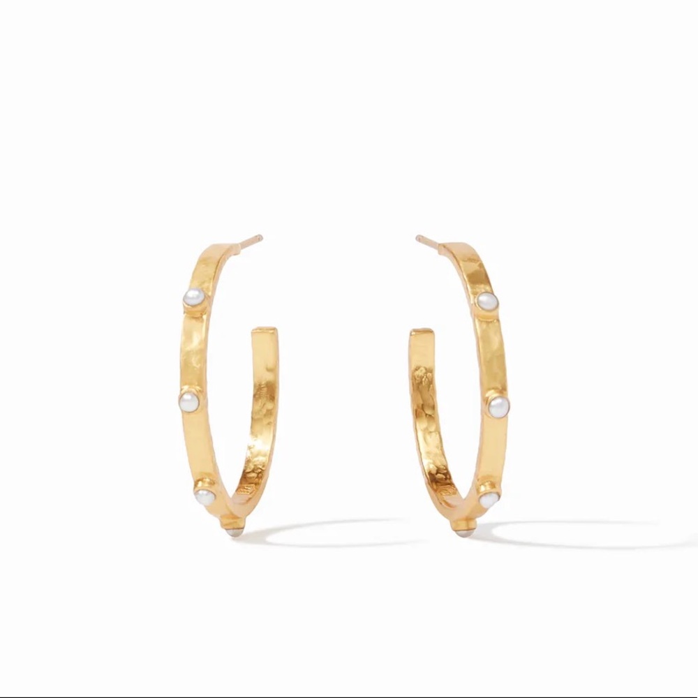 Julie Vos Crescent Stone Hoop
